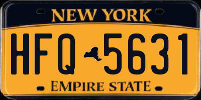 NY license plate HFQ5631