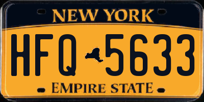 NY license plate HFQ5633