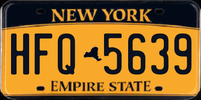 NY license plate HFQ5639