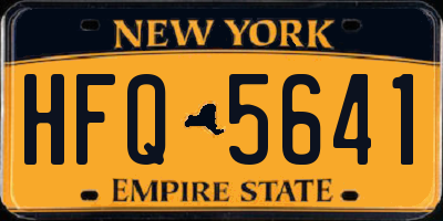 NY license plate HFQ5641