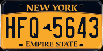 NY license plate HFQ5643