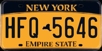 NY license plate HFQ5646