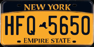 NY license plate HFQ5650