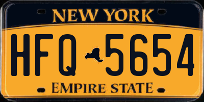 NY license plate HFQ5654