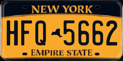 NY license plate HFQ5662