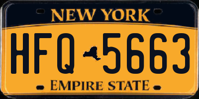 NY license plate HFQ5663