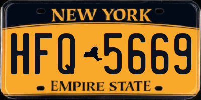 NY license plate HFQ5669