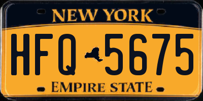 NY license plate HFQ5675