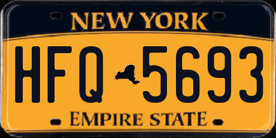 NY license plate HFQ5693