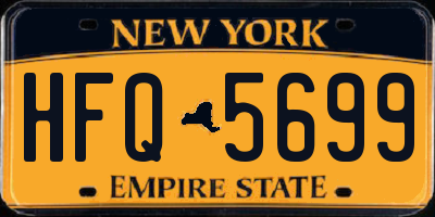 NY license plate HFQ5699