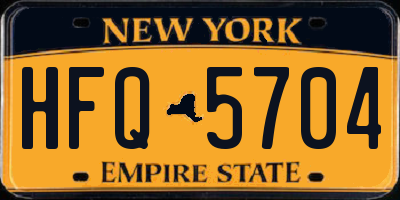 NY license plate HFQ5704