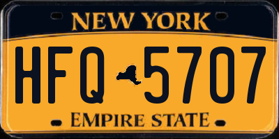NY license plate HFQ5707