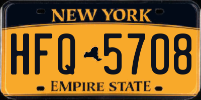 NY license plate HFQ5708