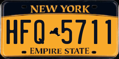 NY license plate HFQ5711