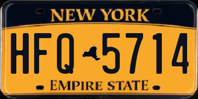 NY license plate HFQ5714
