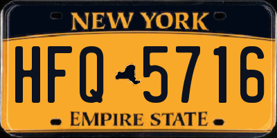 NY license plate HFQ5716