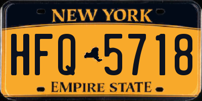 NY license plate HFQ5718