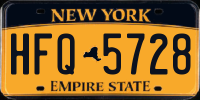 NY license plate HFQ5728