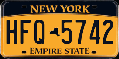 NY license plate HFQ5742