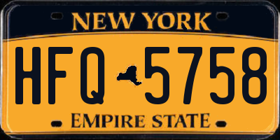 NY license plate HFQ5758