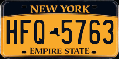 NY license plate HFQ5763