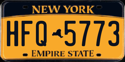 NY license plate HFQ5773