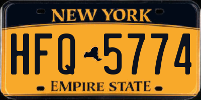 NY license plate HFQ5774