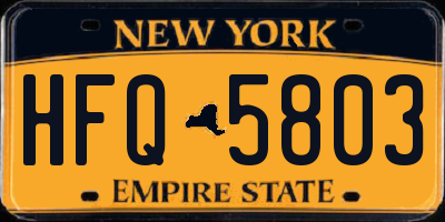 NY license plate HFQ5803