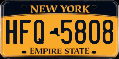NY license plate HFQ5808