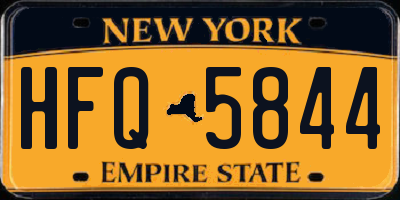NY license plate HFQ5844