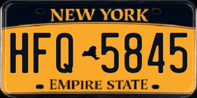 NY license plate HFQ5845
