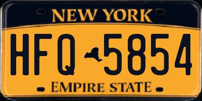 NY license plate HFQ5854