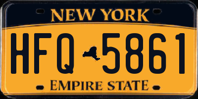 NY license plate HFQ5861