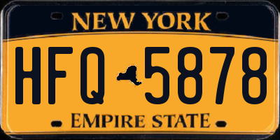 NY license plate HFQ5878