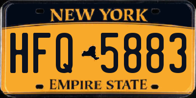 NY license plate HFQ5883