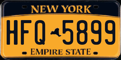 NY license plate HFQ5899