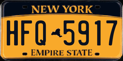 NY license plate HFQ5917