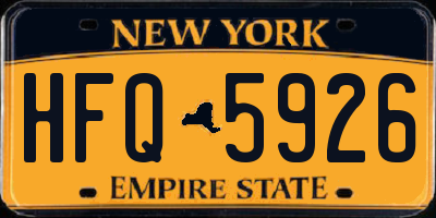 NY license plate HFQ5926