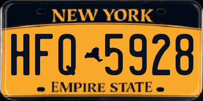 NY license plate HFQ5928