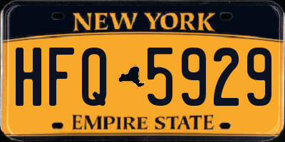 NY license plate HFQ5929
