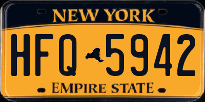 NY license plate HFQ5942