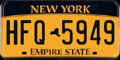 NY license plate HFQ5949