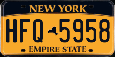 NY license plate HFQ5958