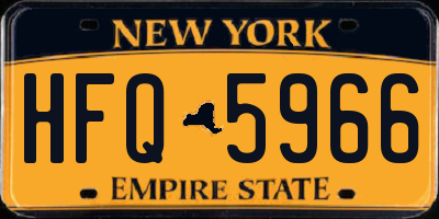 NY license plate HFQ5966