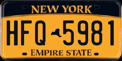 NY license plate HFQ5981