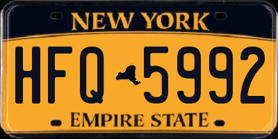 NY license plate HFQ5992
