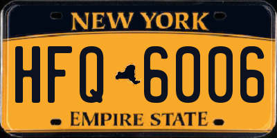 NY license plate HFQ6006