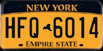 NY license plate HFQ6014