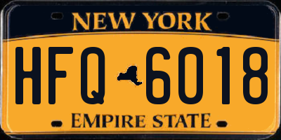 NY license plate HFQ6018