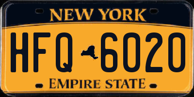 NY license plate HFQ6020